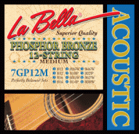 Струны для двенадцатиструнной акустической гитары La Bella 7GP12M