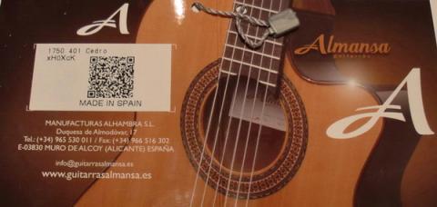 Новый оригинальный паспорт гитар ALMANSA.